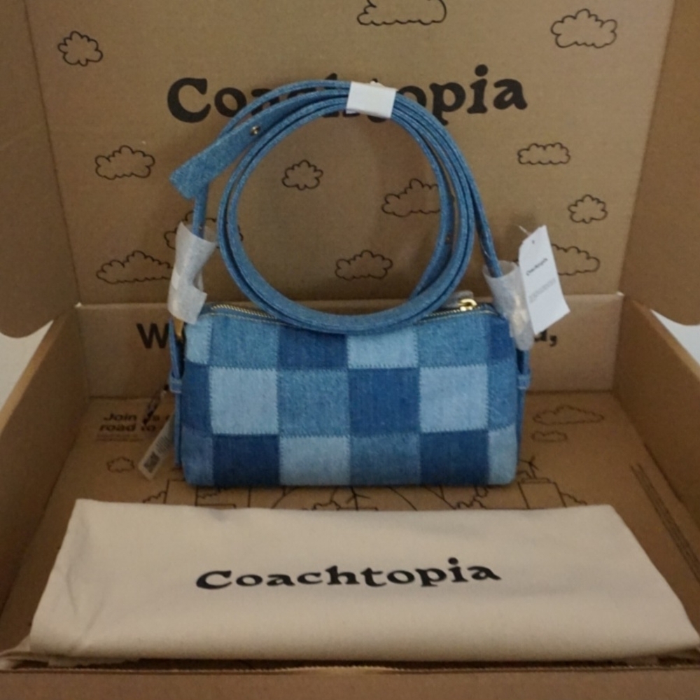 Coachtopia Alter/Ego SMALL Slouchy Shoulder Bag In Upcrafted Cotton Denim